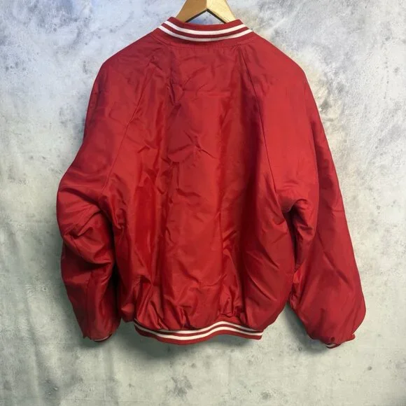 Vintage Cincinnati Reds Bomber Jacket Mens XL 24x26 Red Hartwell - Picture 2 of 8